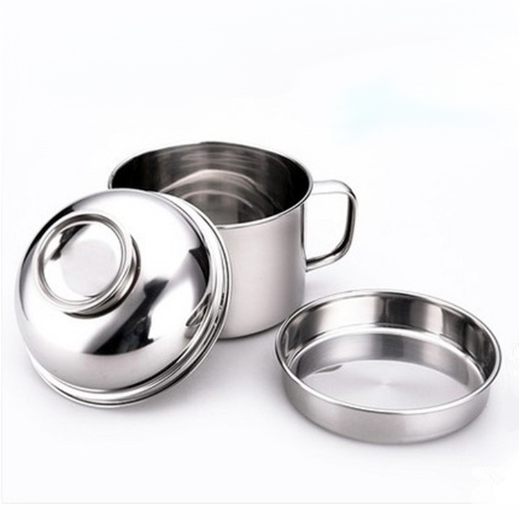 廠家直銷不銹鋼快餐杯 雙層加厚帶磁泡面杯學生多用飯盒廚具批發